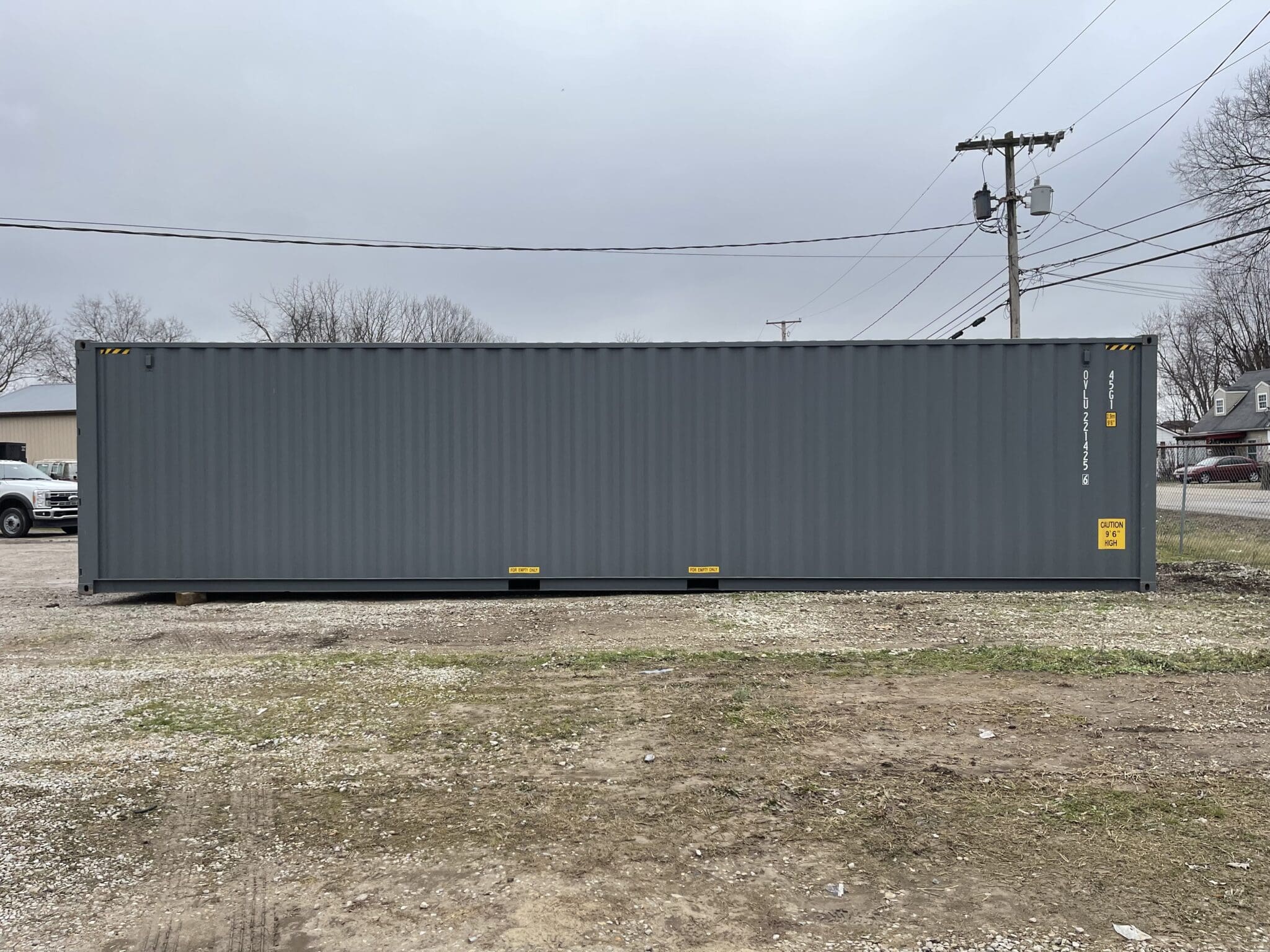 40ft high cube (one-trip) with easy open 3-lever doors and a lock box ...